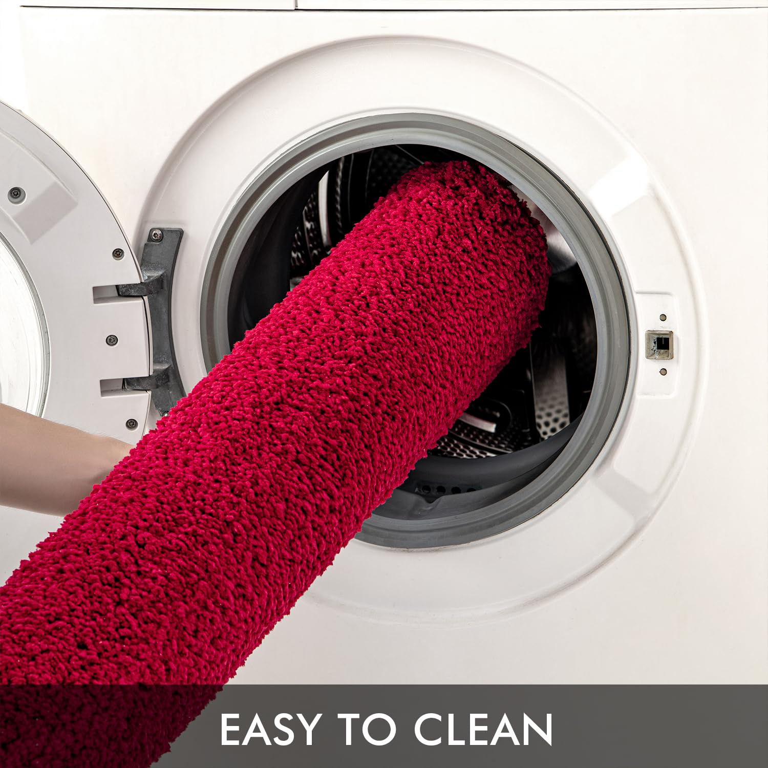 Miulee Red Set Of 2 Non Slip Shaggy Bathroom Rugs Extra Thick Soft Bath Mats Plush Microfiber Absorbent Water For Tub Shower Mac